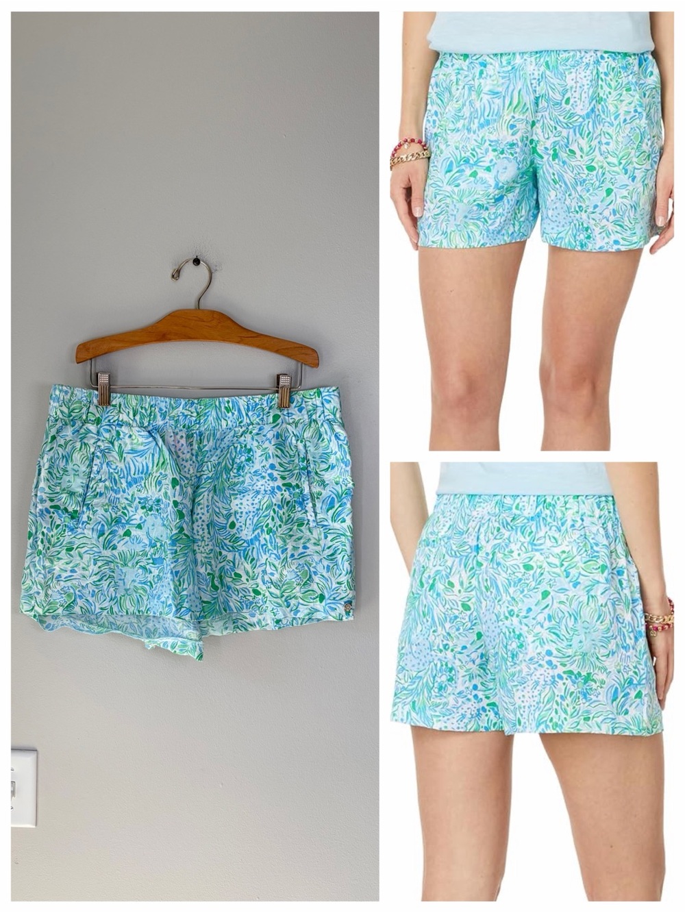 Lilly Pulitzer Lilo Linen Pull On Shorts in Hydra Blue Dandy Lions